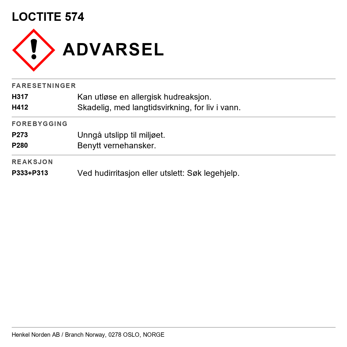 Flenstetting Loctite 574