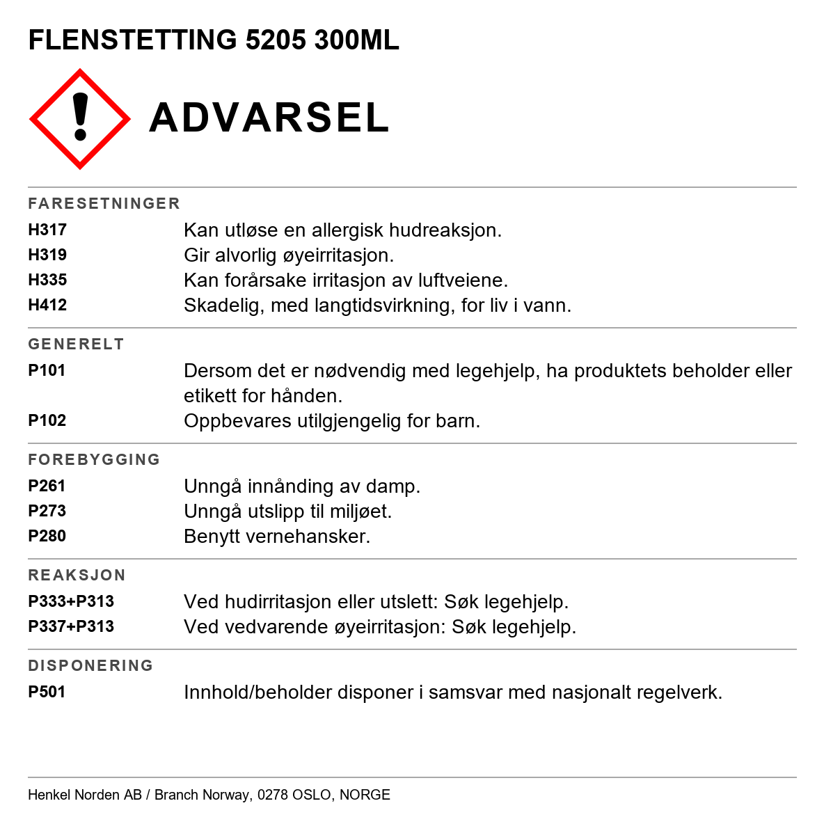 Flenstetting Loctite 5205