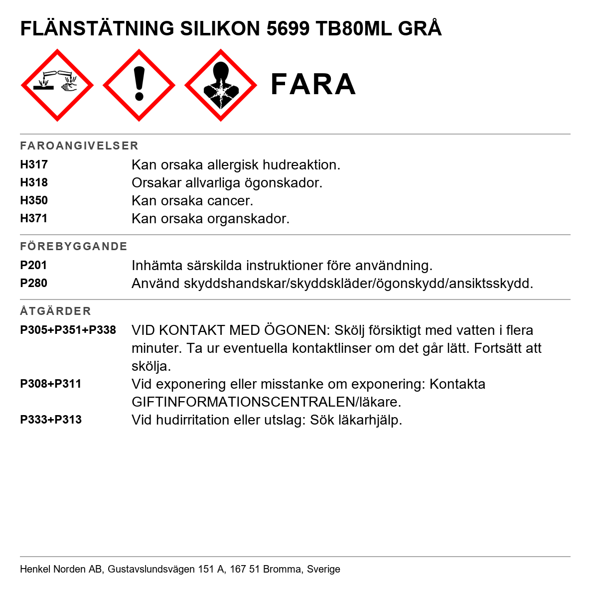Flänstätning Loctite 5699