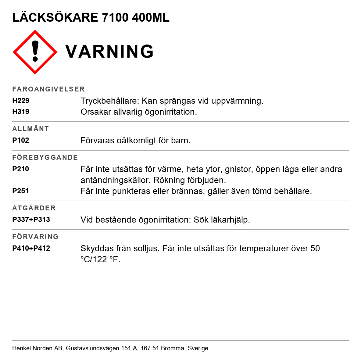 Läckagedetektering Loctite 7100