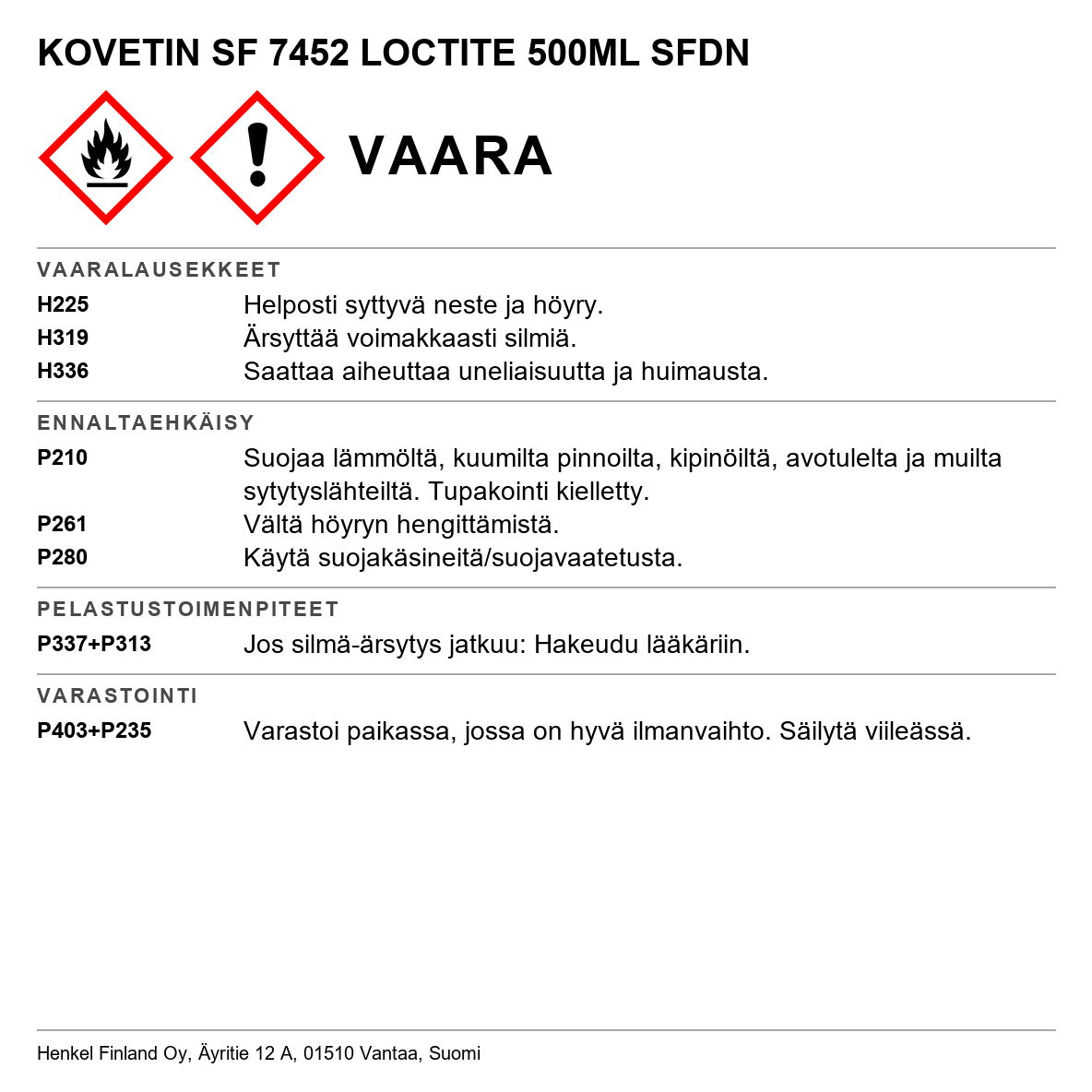 Kovetin LOCTITE SF 7452