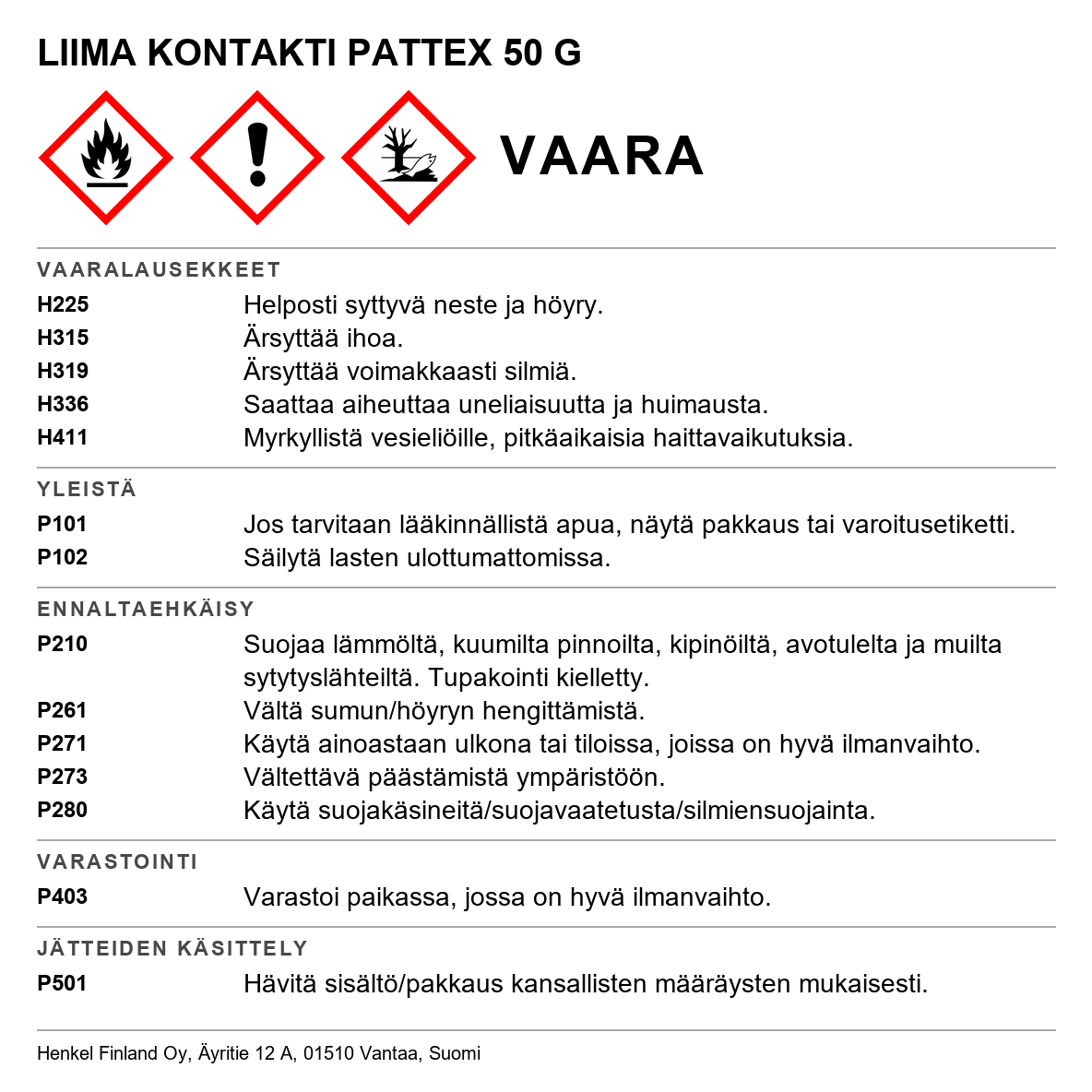 Liima kontakti Pattex