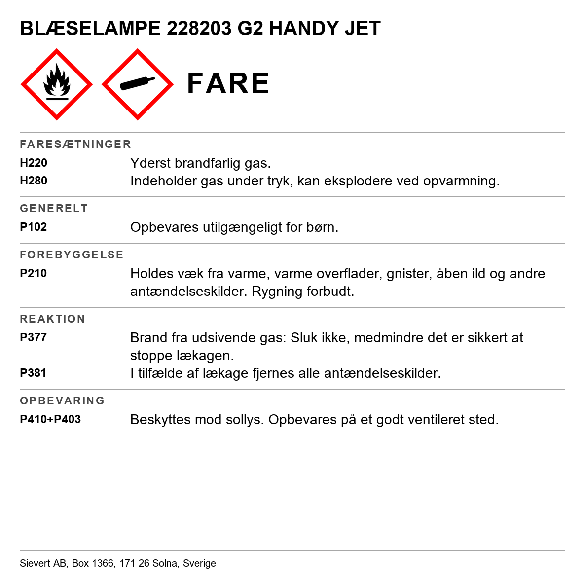 Blæselampe Sievert Handyjet