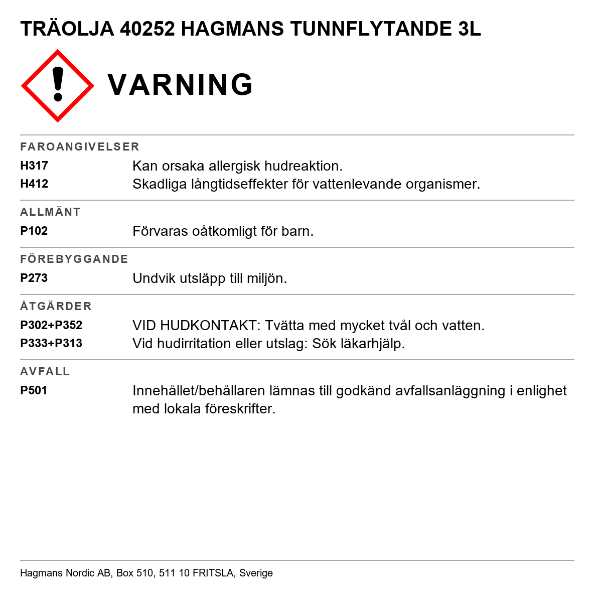 Träolja Hagmans