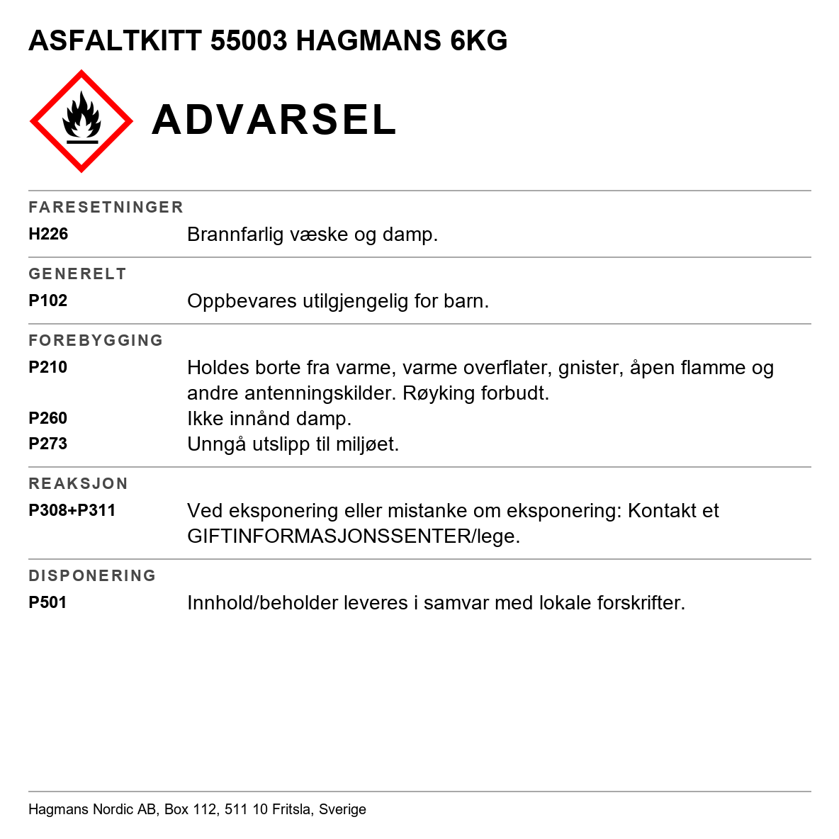 Asfaltkitt Hagmans