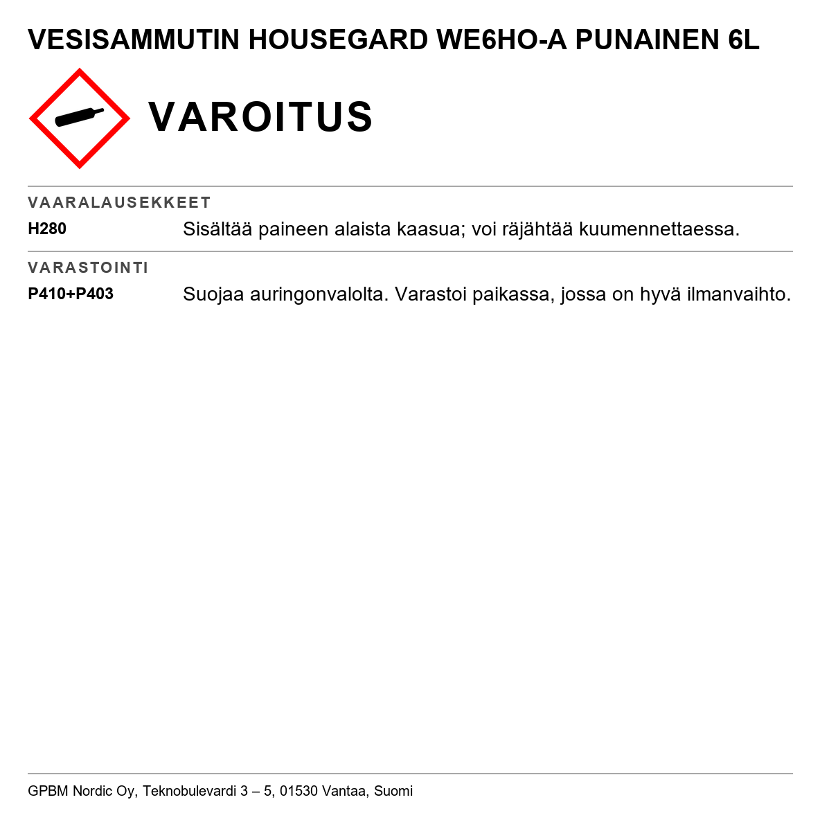 Vesisammutin Housegard