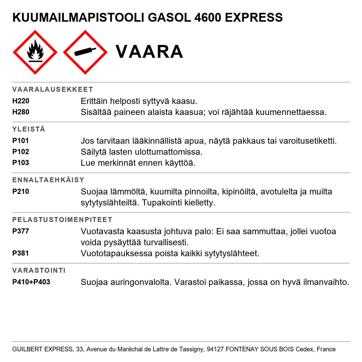Kuumailmapistooli Gasol 4600 Express