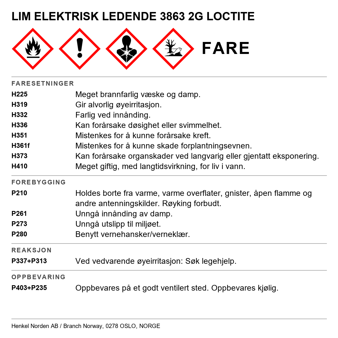 Elektrisk ledende lim Loctite 3863