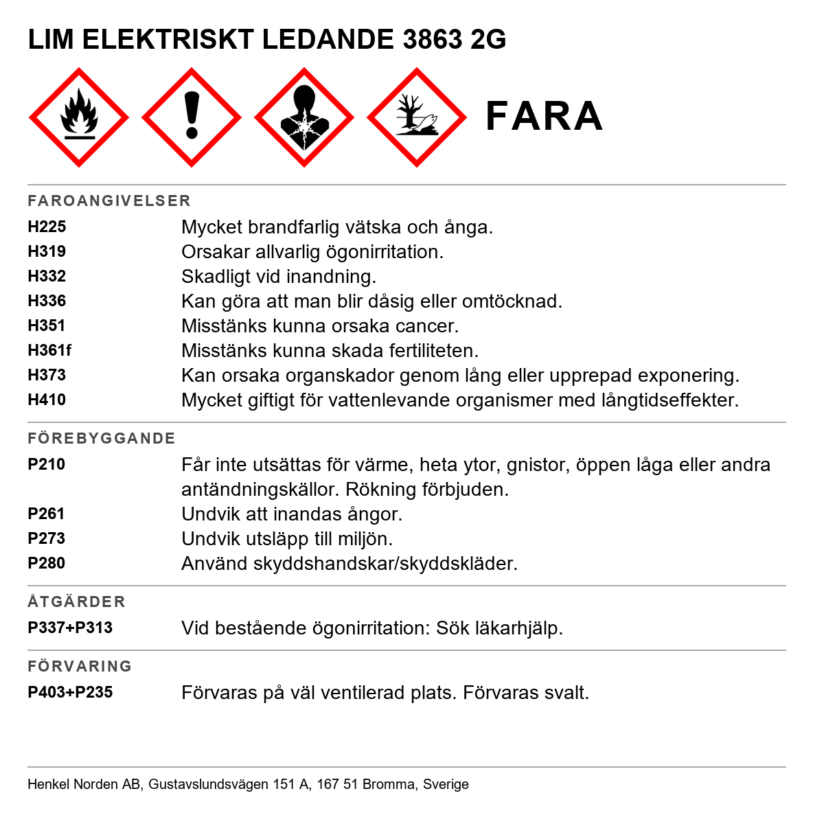 Elektriskt ledande lim Loctite 3863