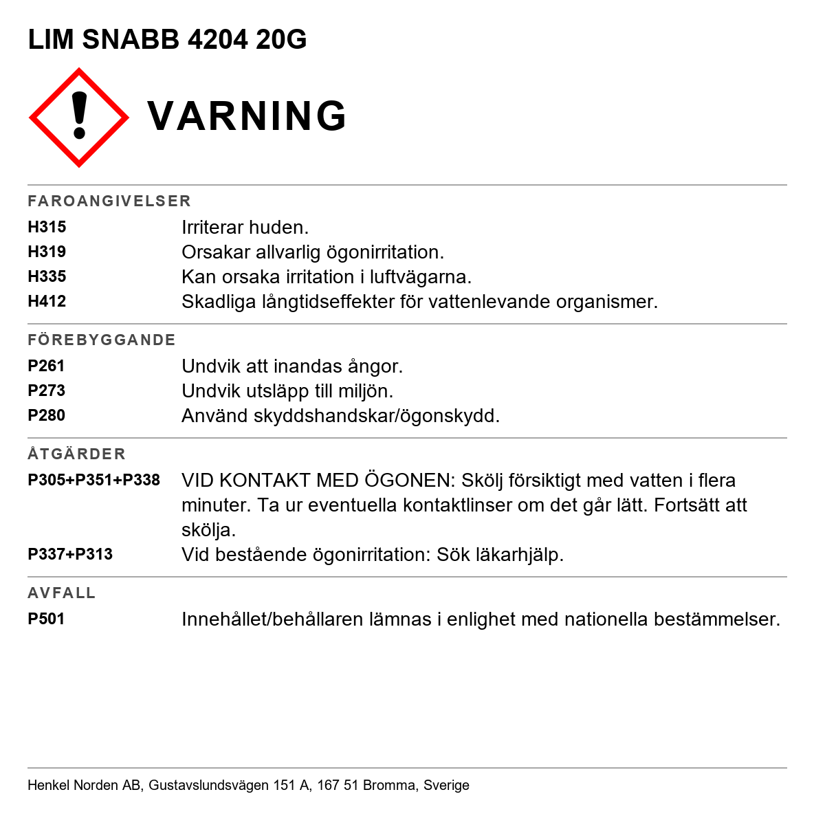 Snabblim Loctite 4204
