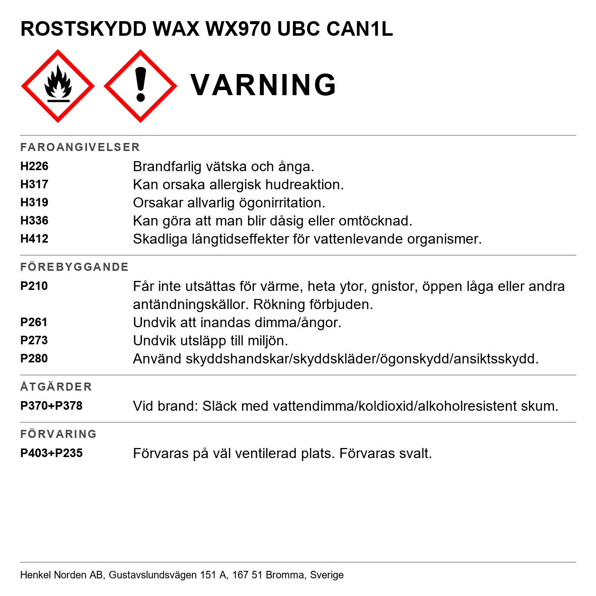 Rostskydd TEROSON WX 970 UBC