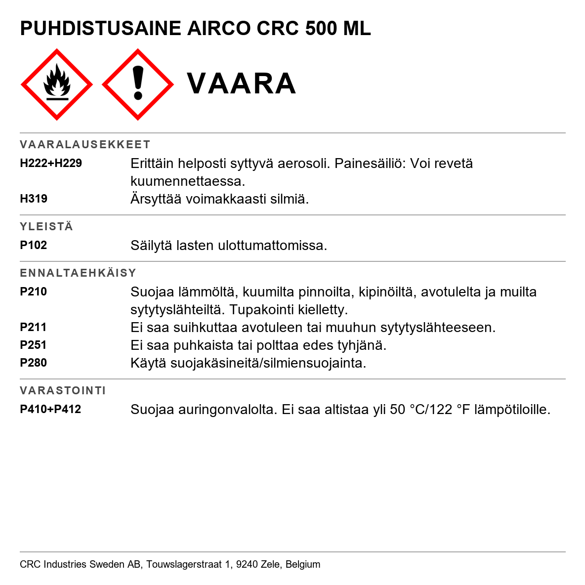Cleaner Airco CRC 500 ml