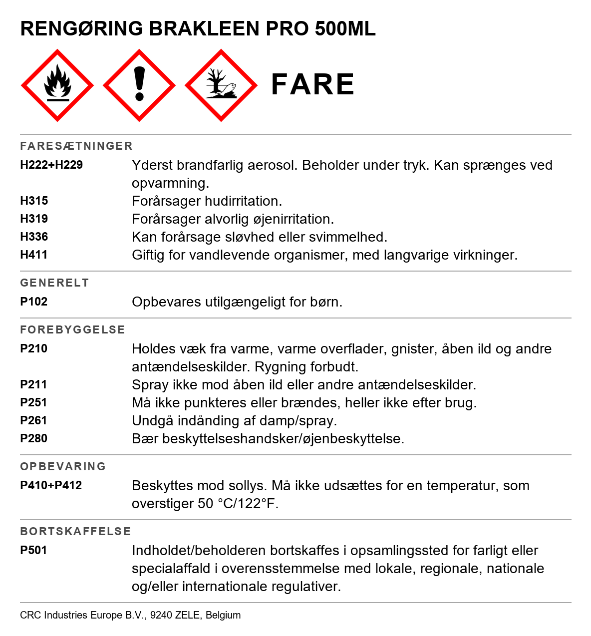 Affedtning Brakleen Pro