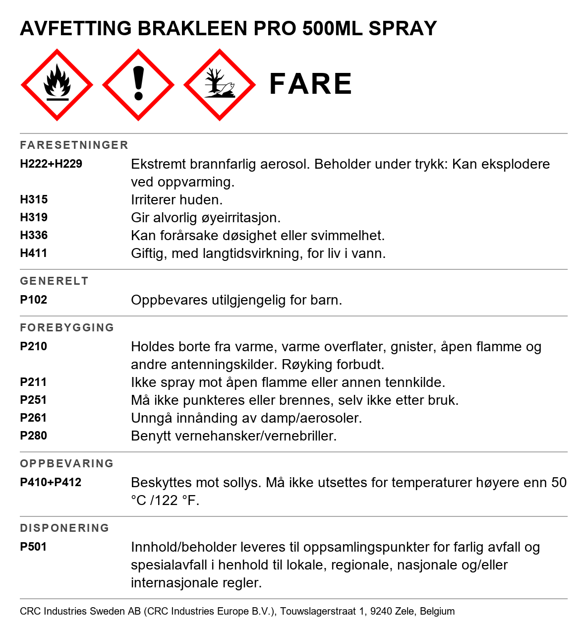 Avfetting Brakleen Pro