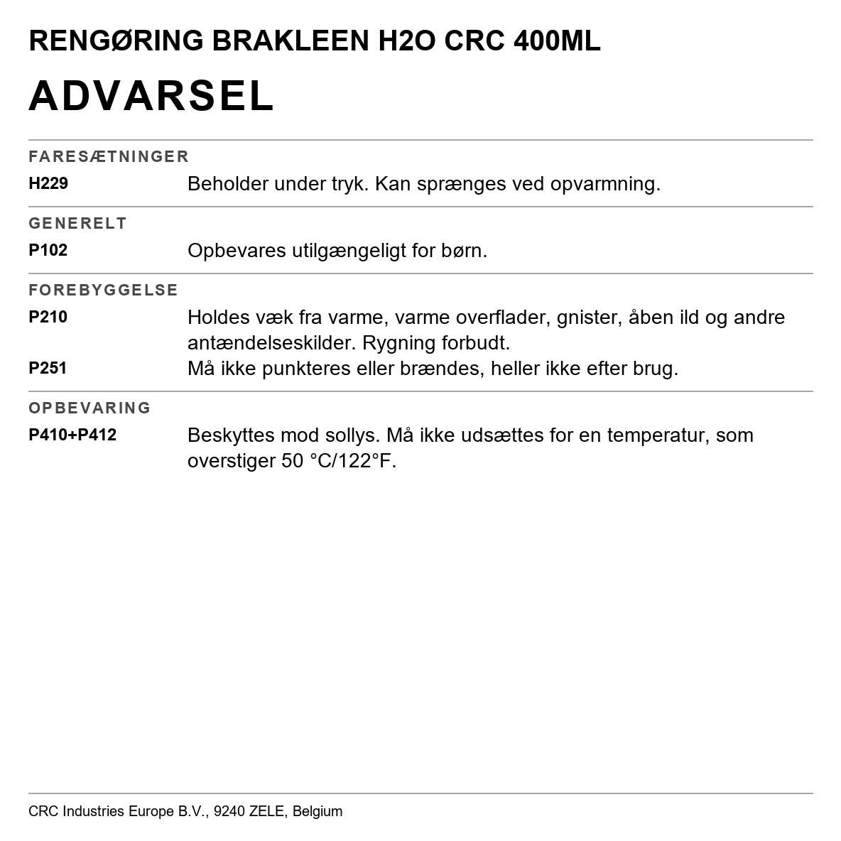 Affedtningsmiddel Brakleen H2O