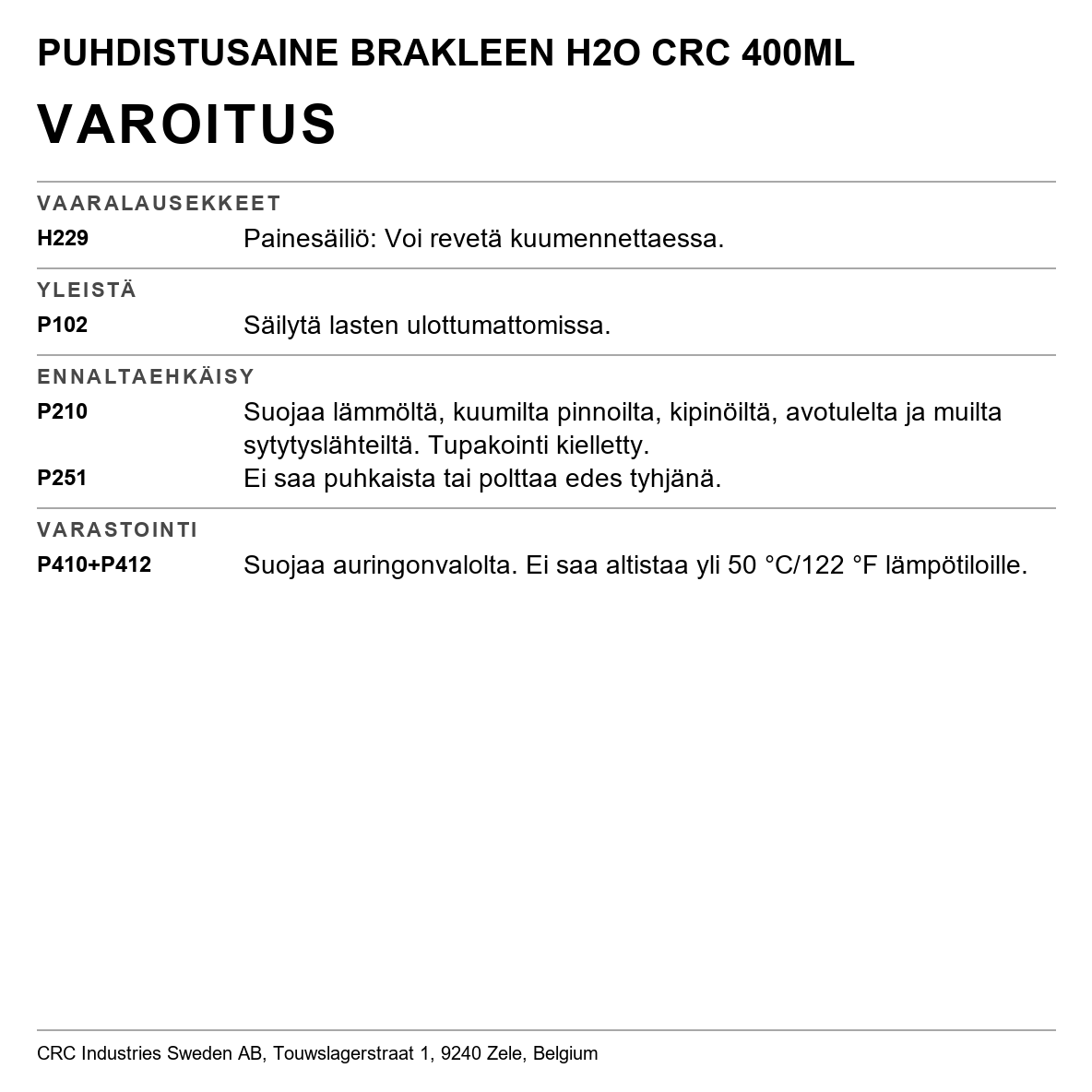 Rasvanpoistoaine Brakleen H2O