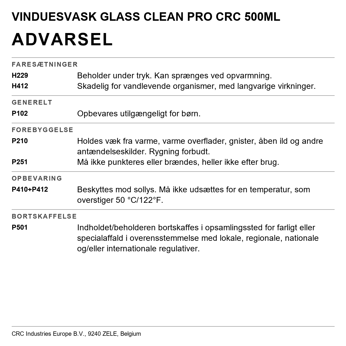 Glasrens CRC