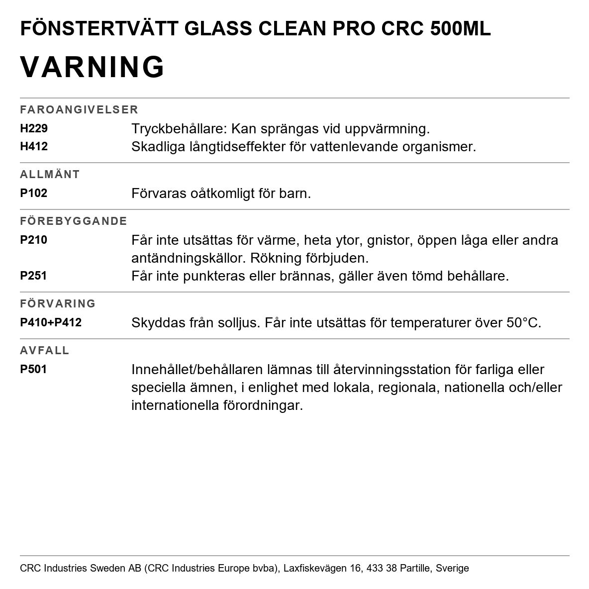 Glass Clean CRC