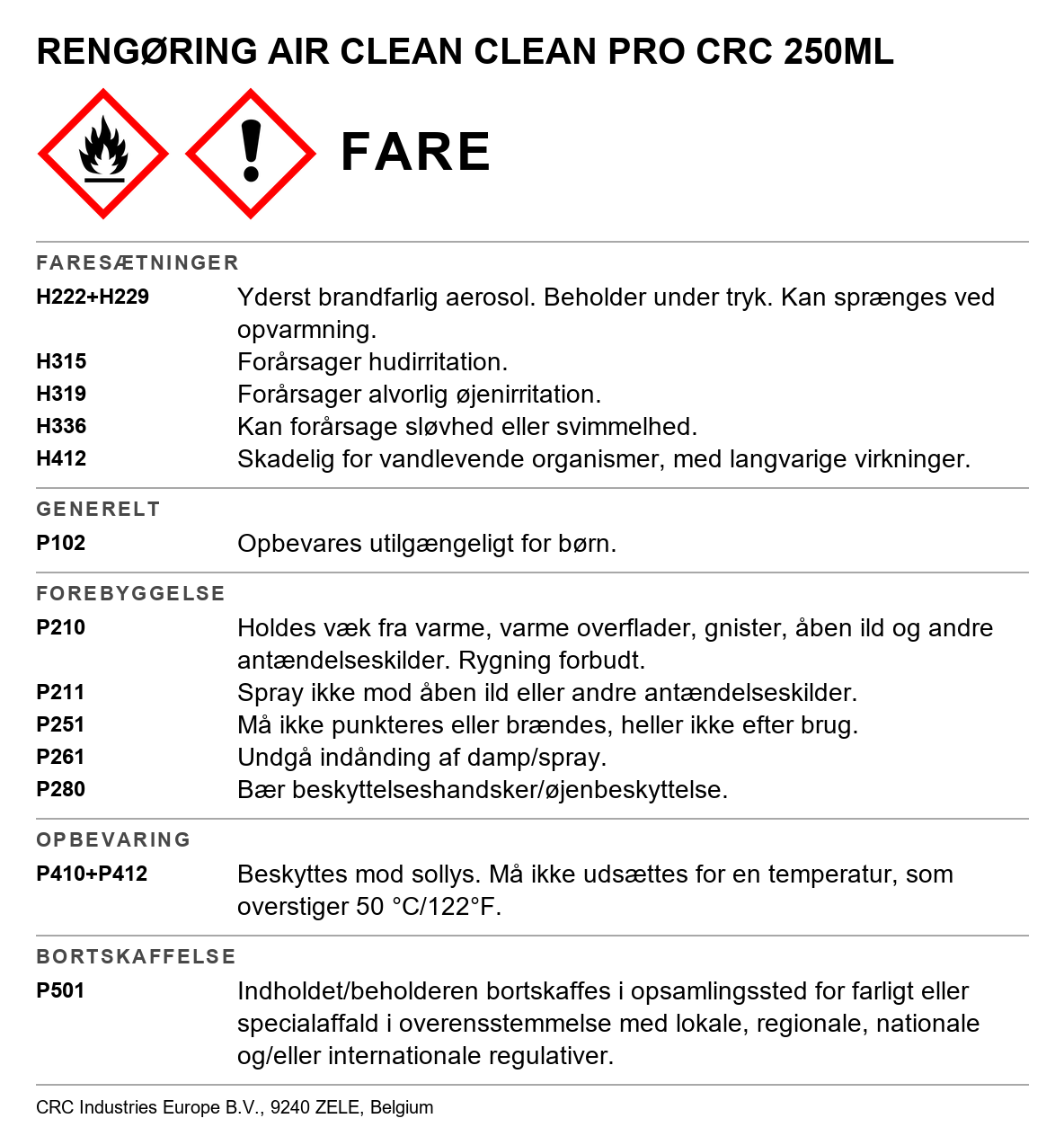 Mass Air Flow Sensor Cleaner CRC