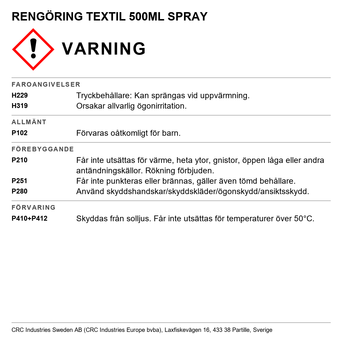 Rengöring Textil Pro 500 ml