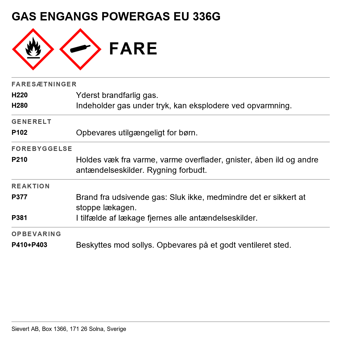 Gasflaske Sievert