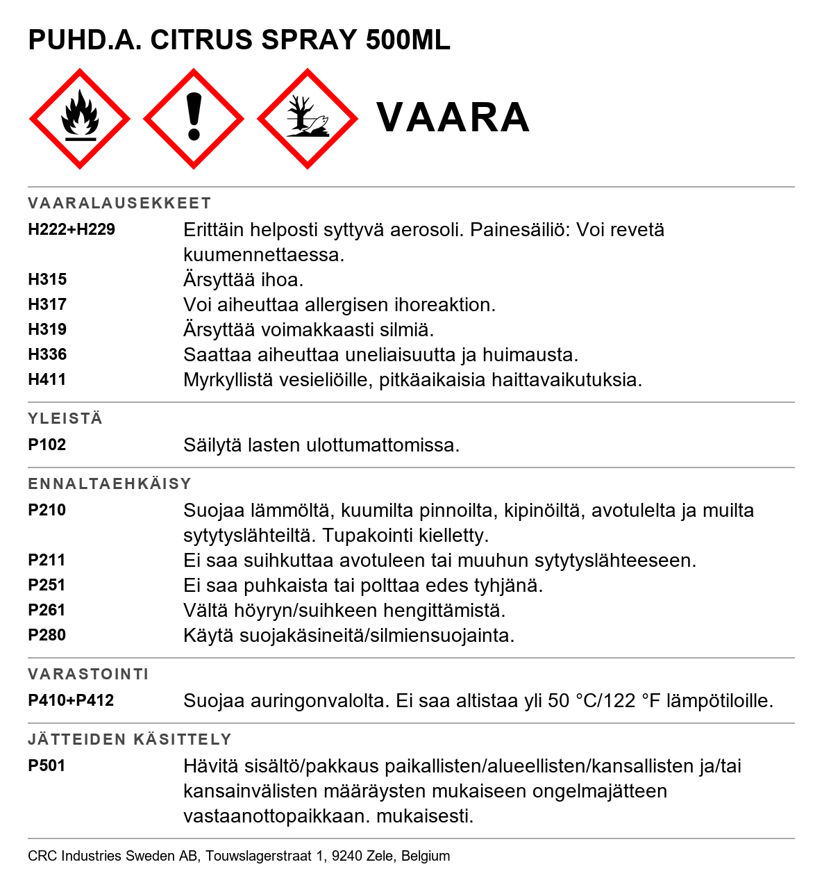 Puhdistusaine CRC 32436