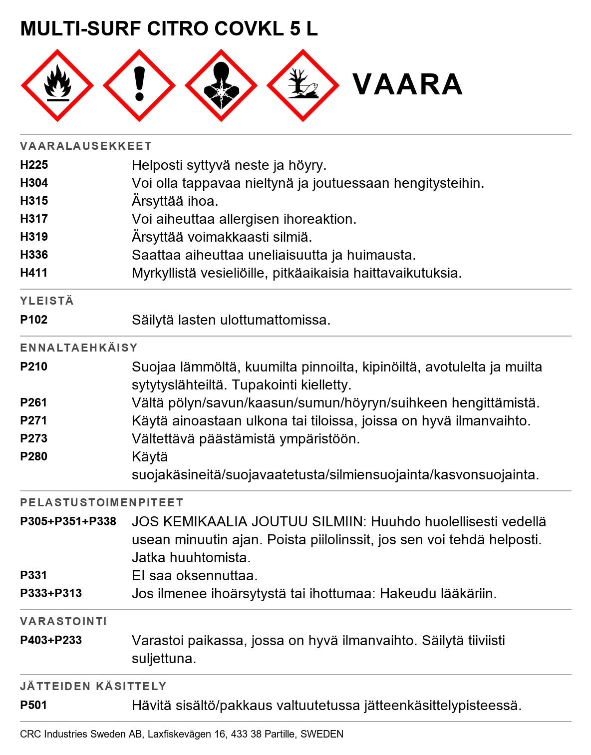 Puhdistusaine CRC 32436