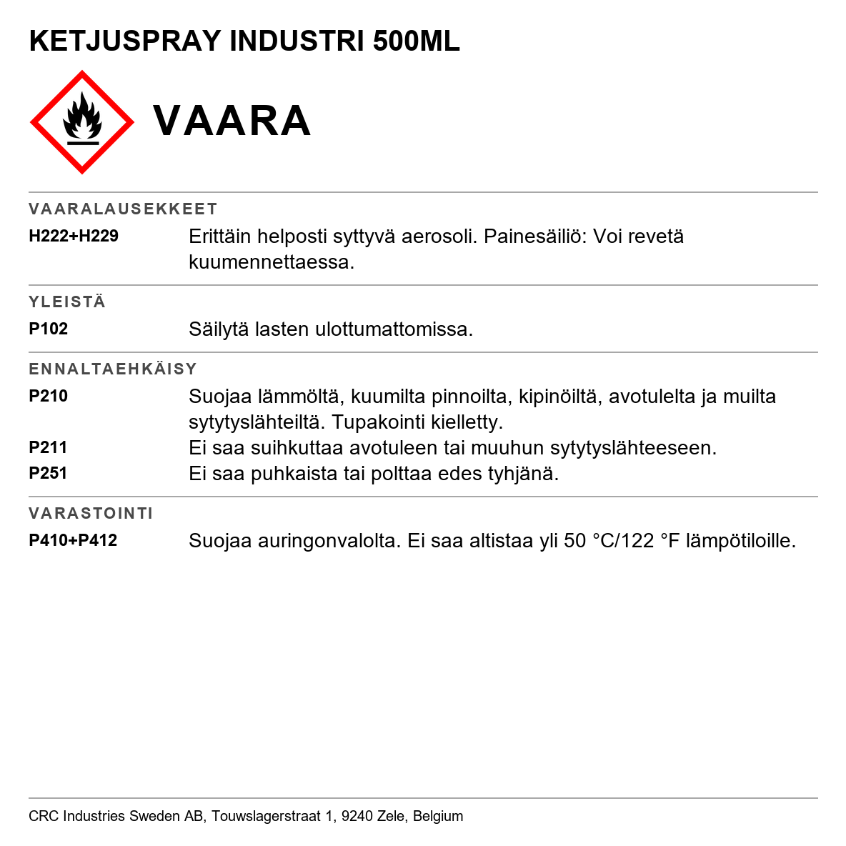 Ketjusuihke, teollisuus 400 ml