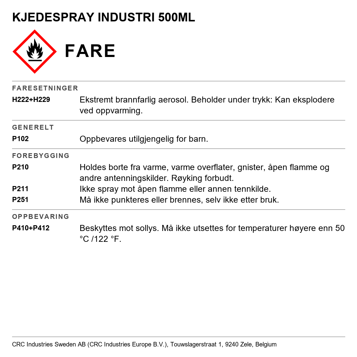 Kjedespray industri 400 ml