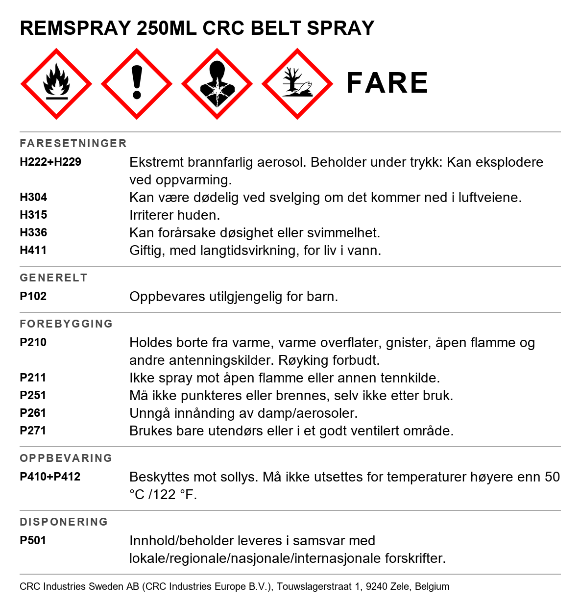 Remspray CRC Belt Grip 1300 / 6075