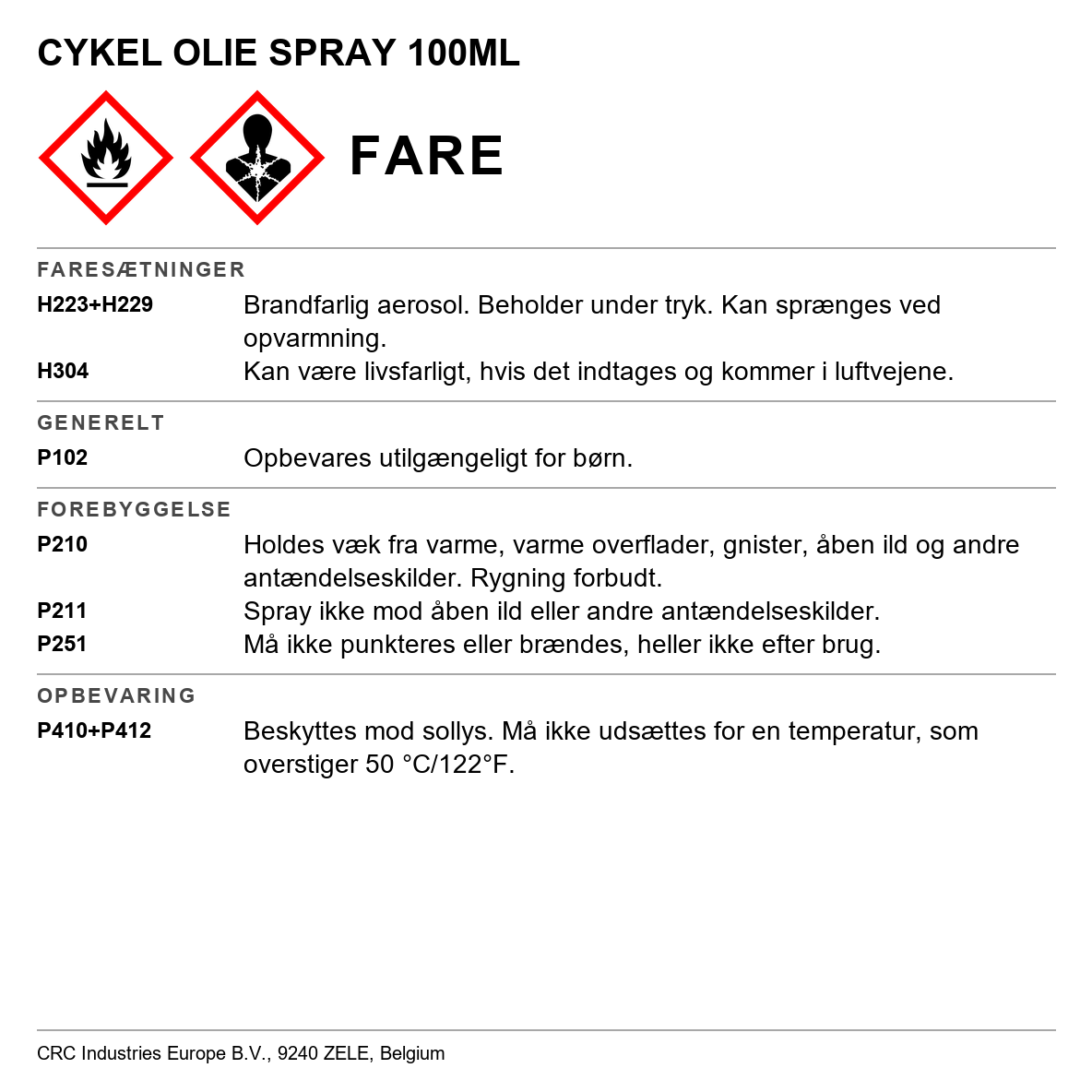 Cykelolie CRC 1090