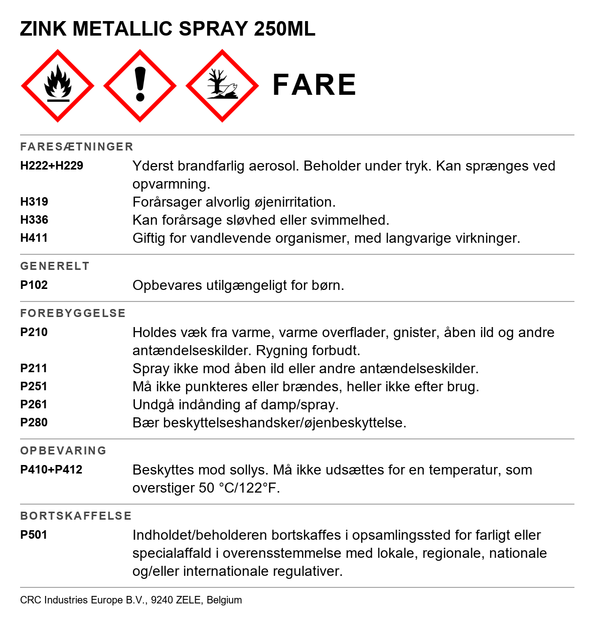 Zinkmetallic spray 250ml