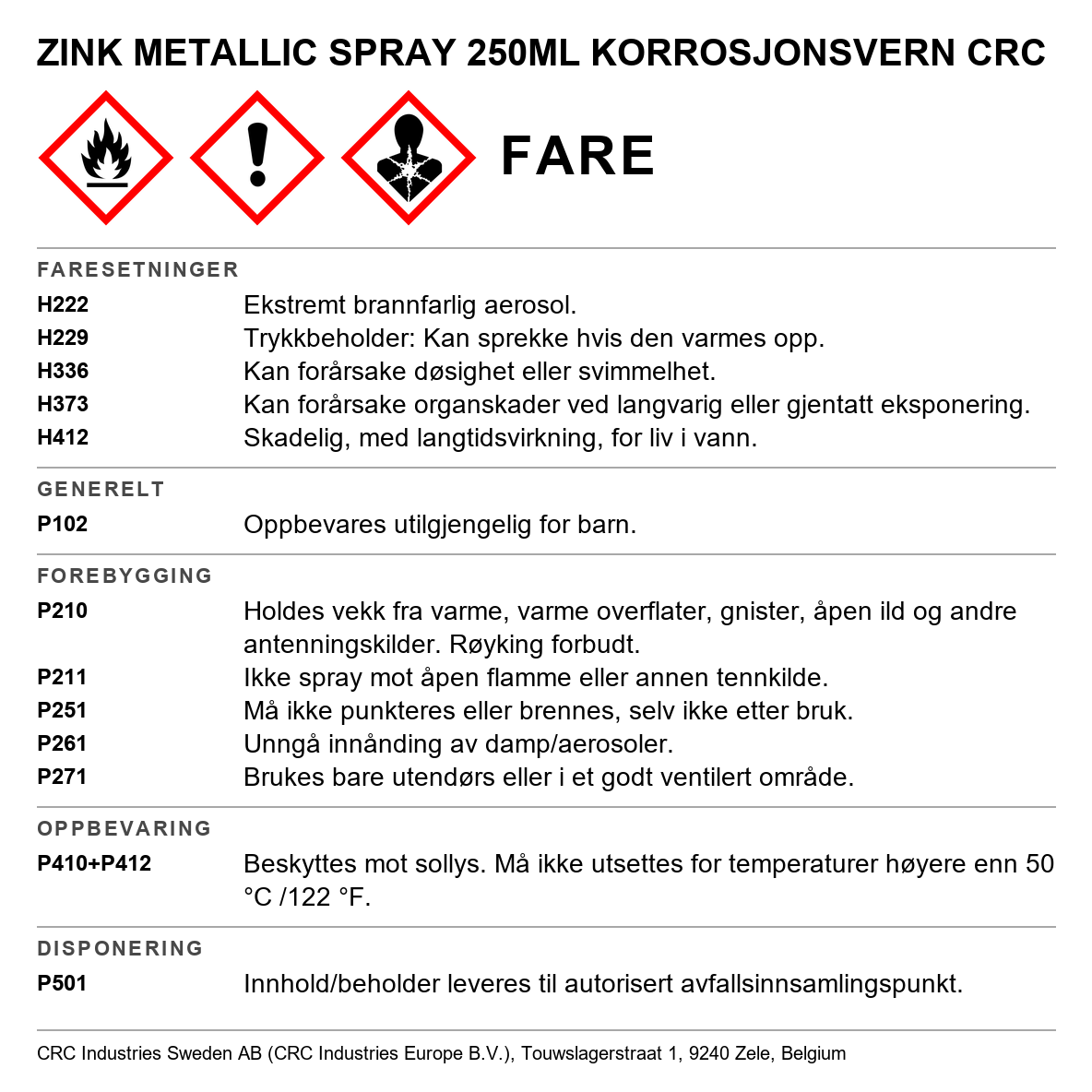 Zink metallic spray 250 ml