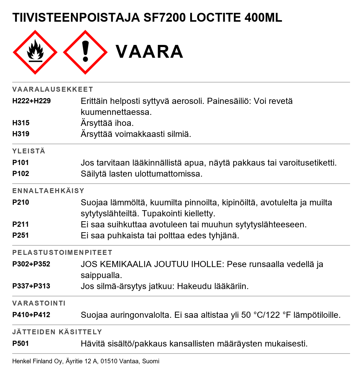 Tiivisteenpoistaja Loctite SF 7200