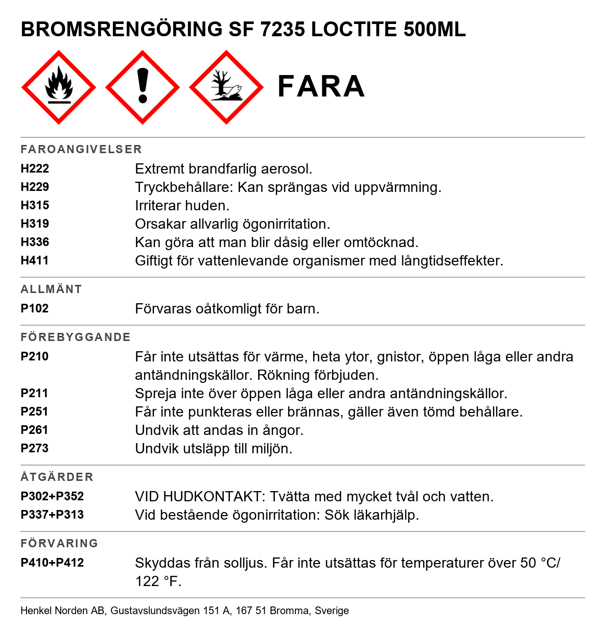 Broms-/industrirengöring Loctite 7235