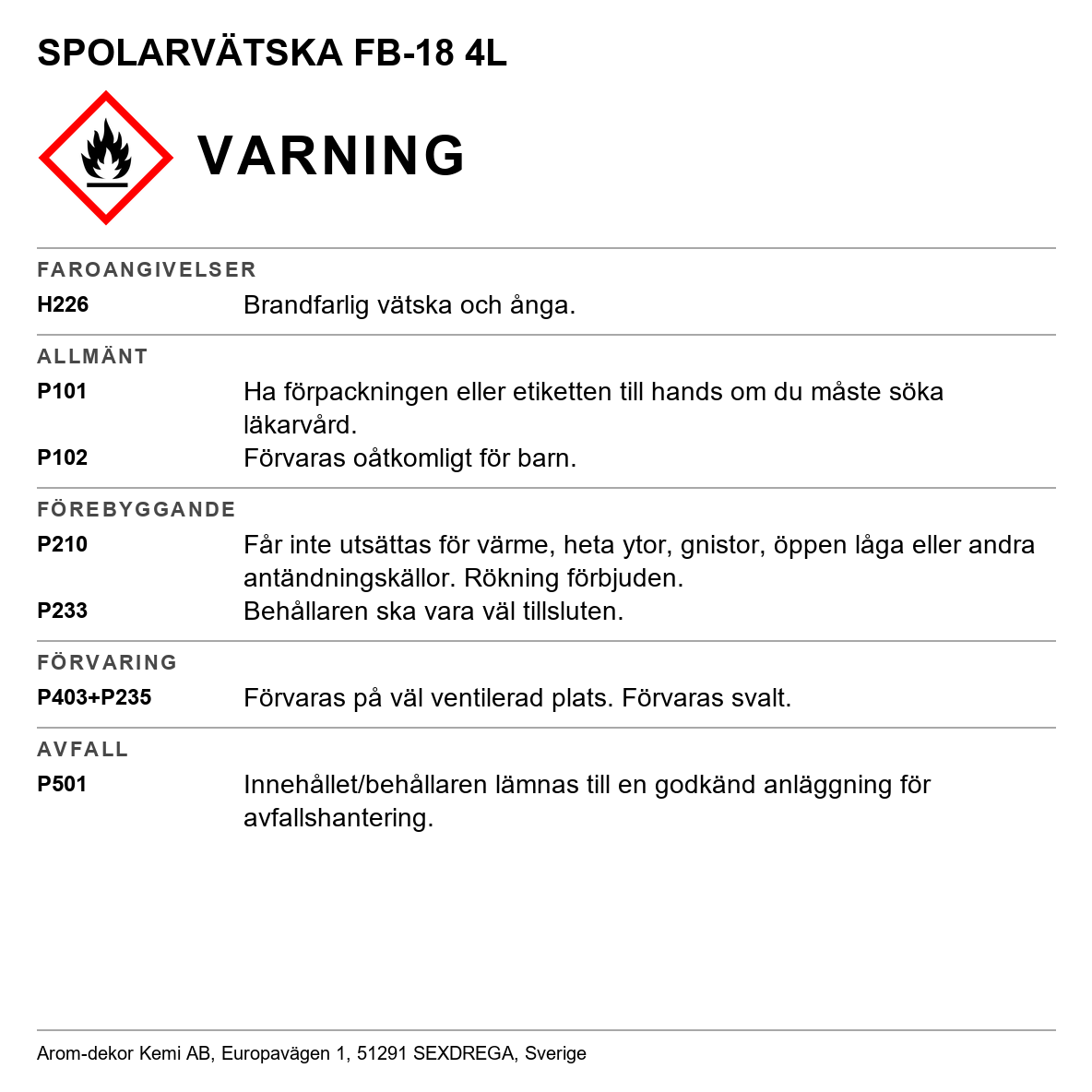 Spolarvätska färdigblandad