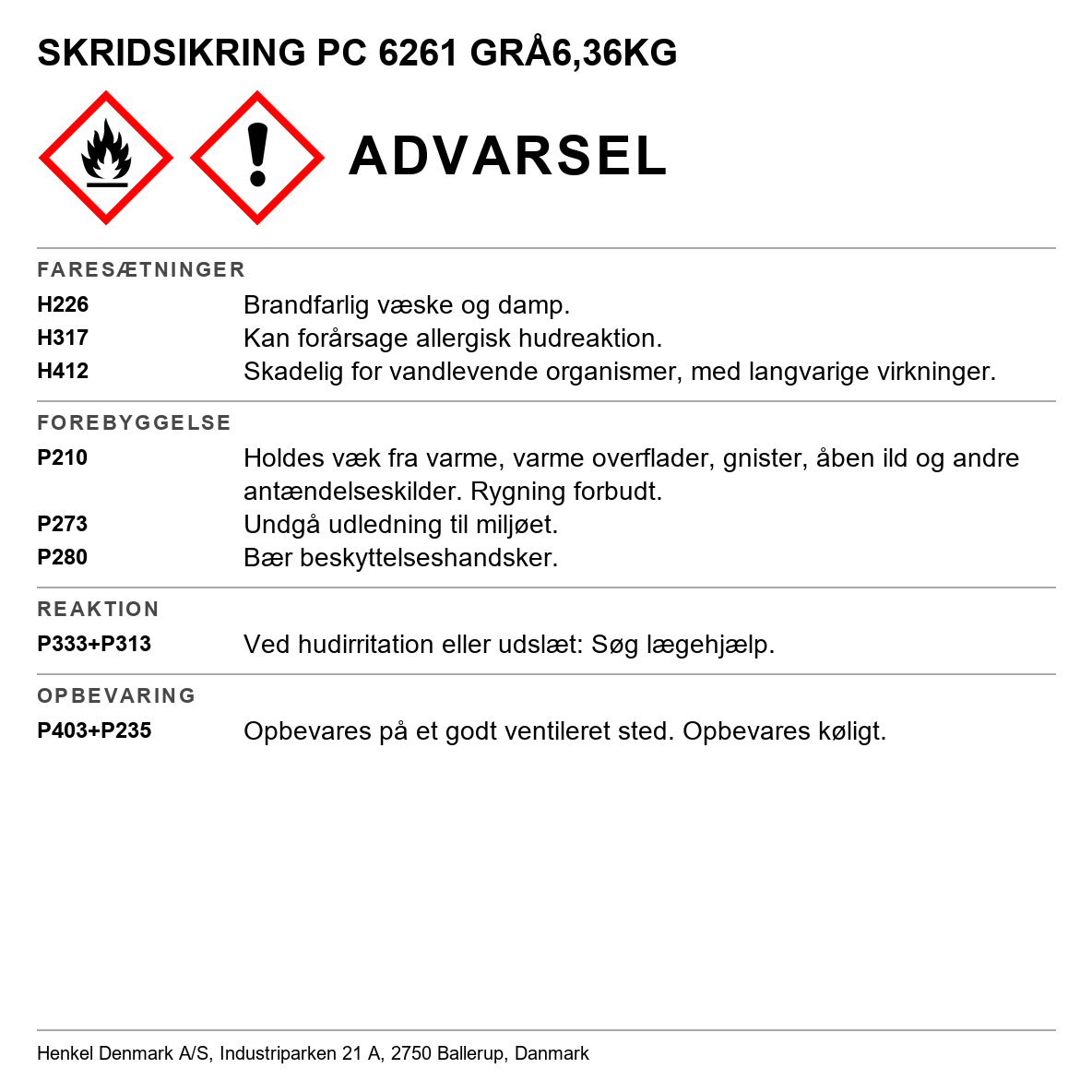 SKRIDSIKRING PC 6261 GRÅ6,36KG