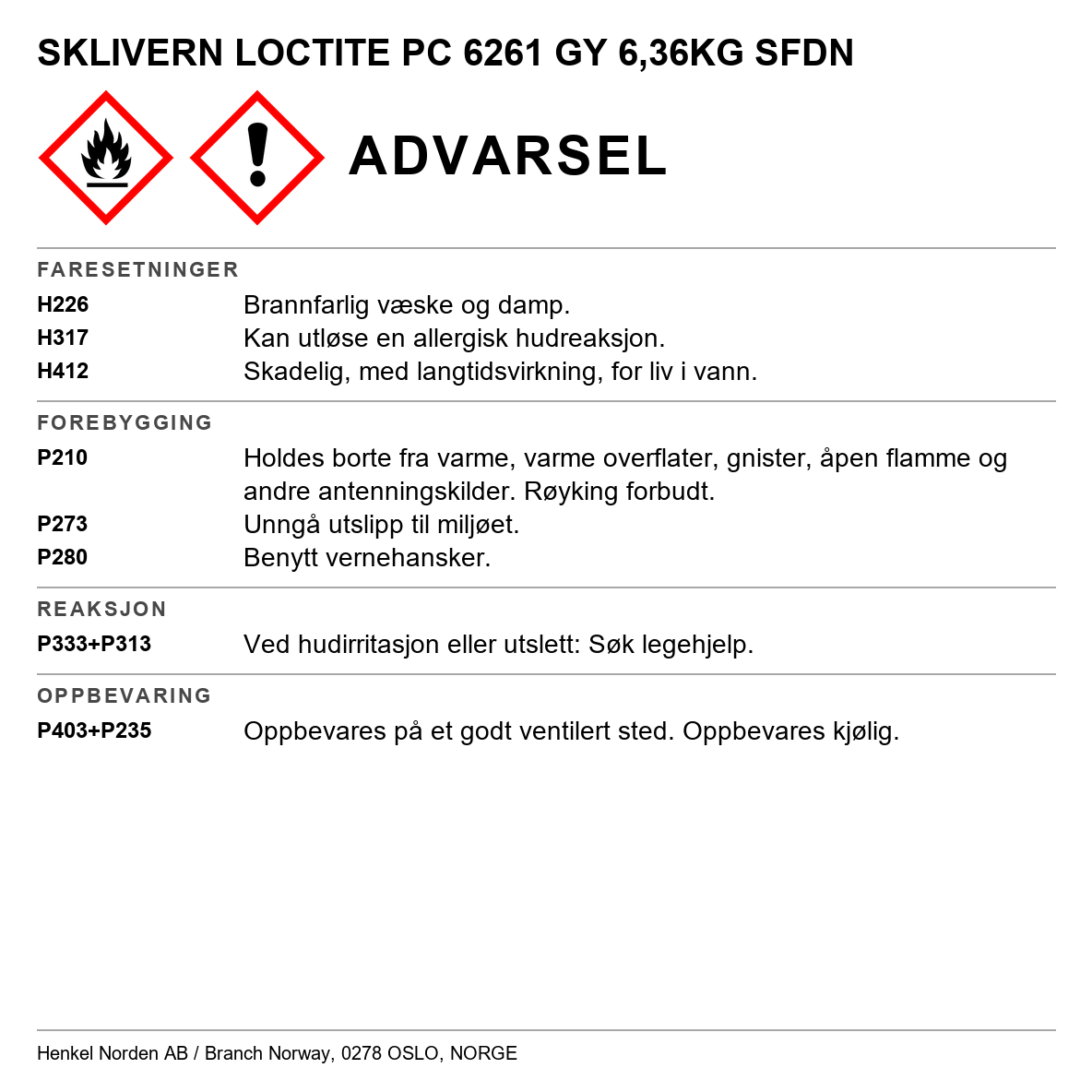 Sklivern Loctite PC 6261
