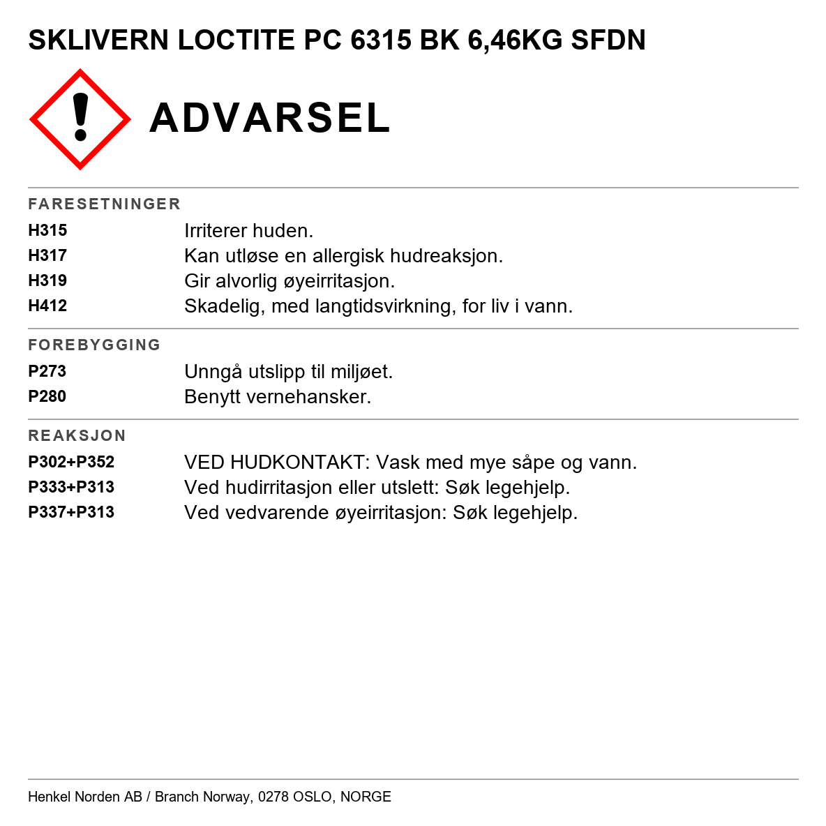 Sklivern Loctite PC 6315