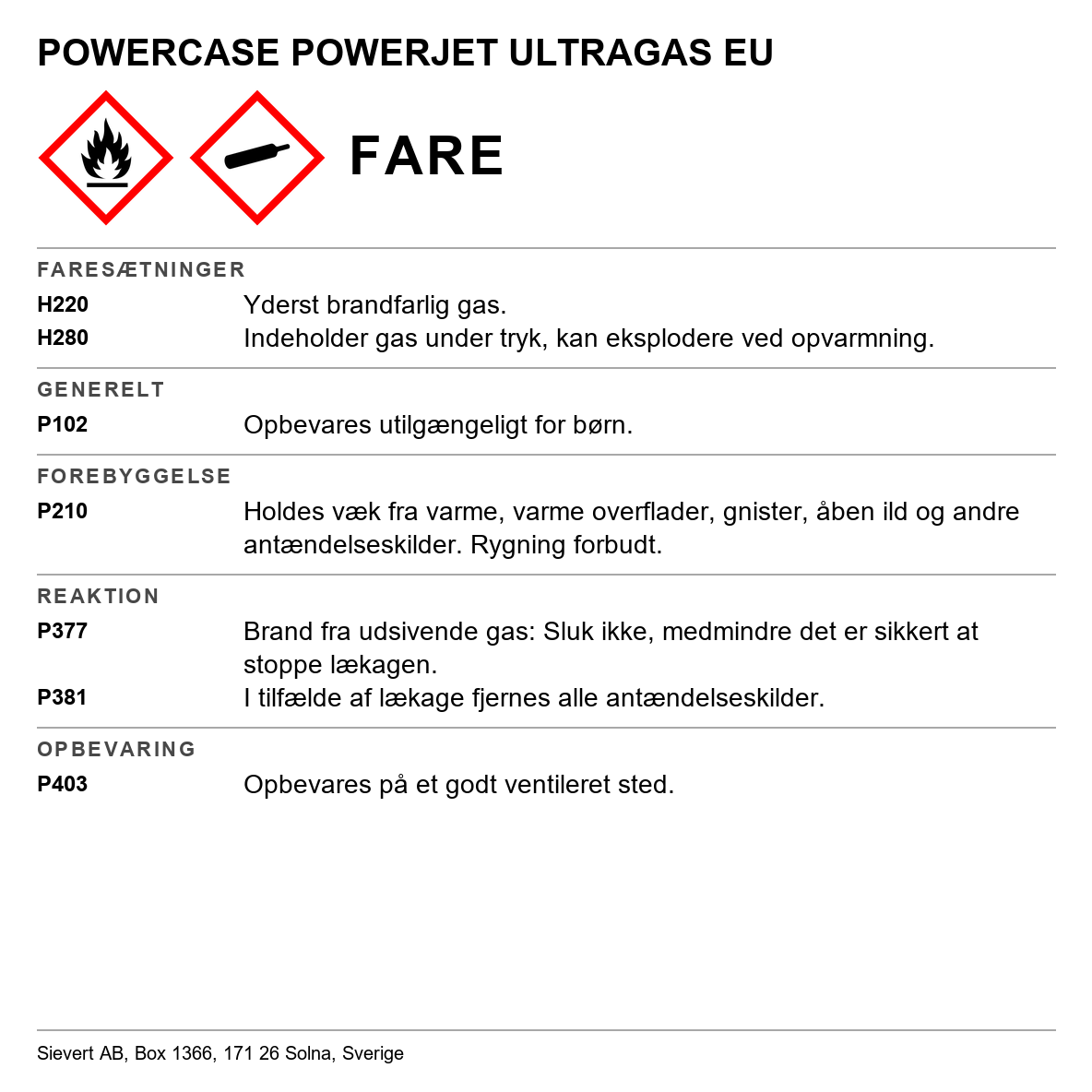 Brændersæt Sievert Powercase Ultragas