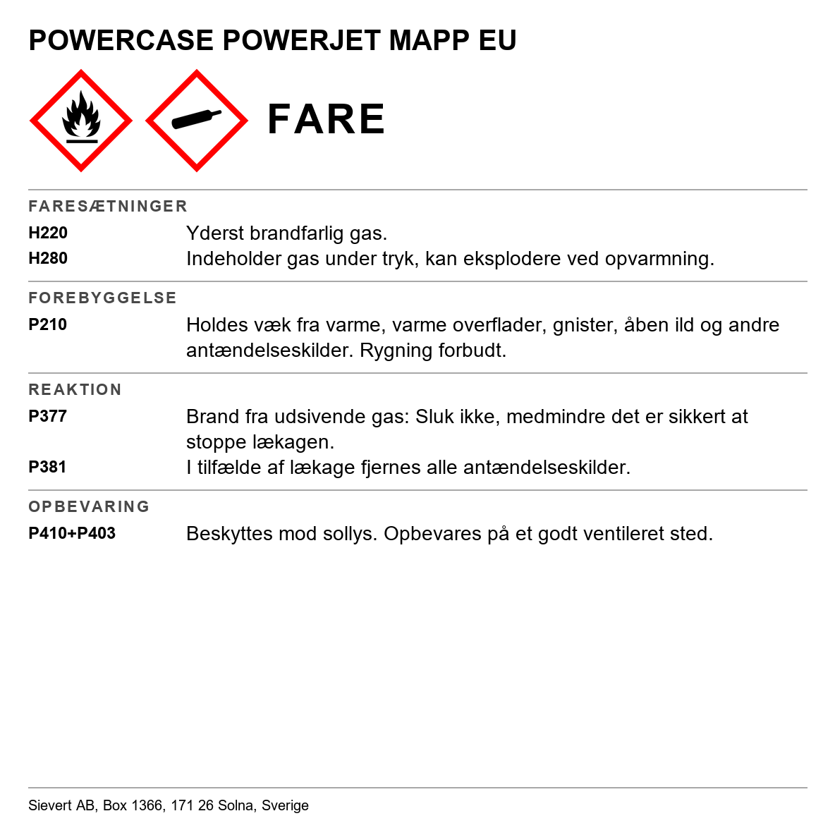 Brændersæt Sievert Powercase MAPP