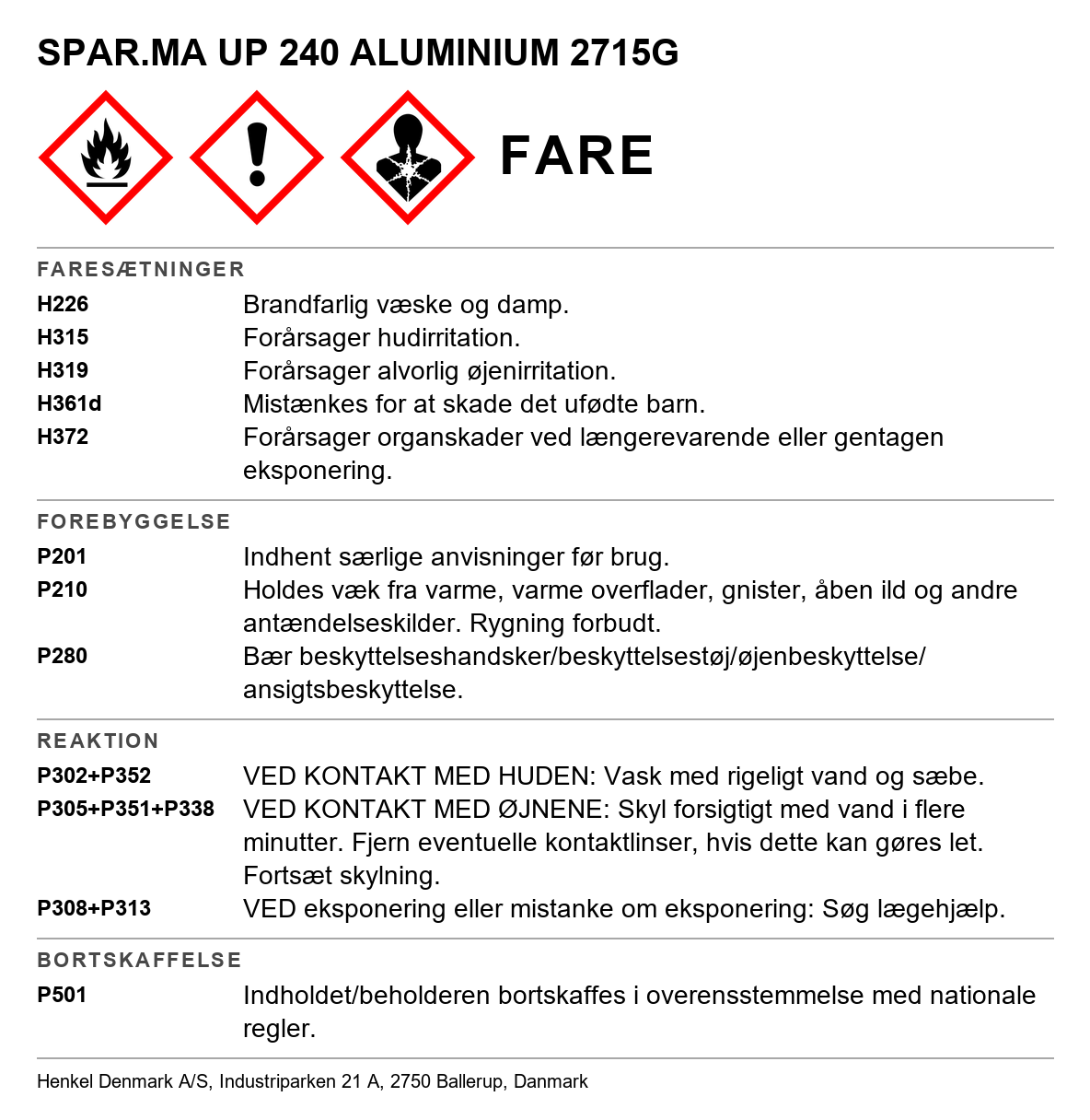 Aluminiumspartelmasse UP 240 Teroson