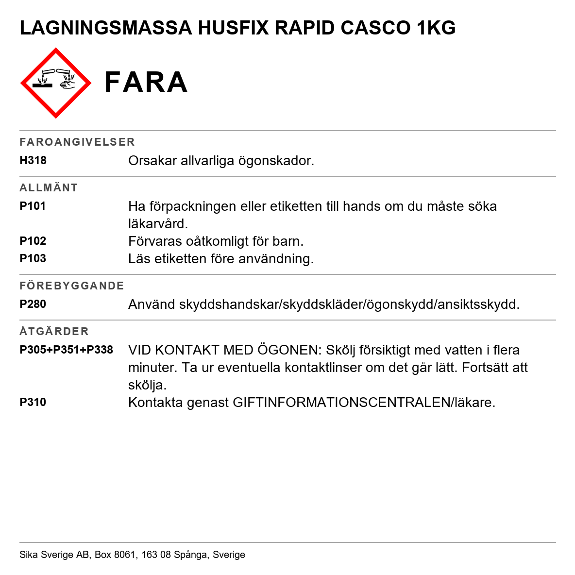 HusFix Rapid Casco 3649
