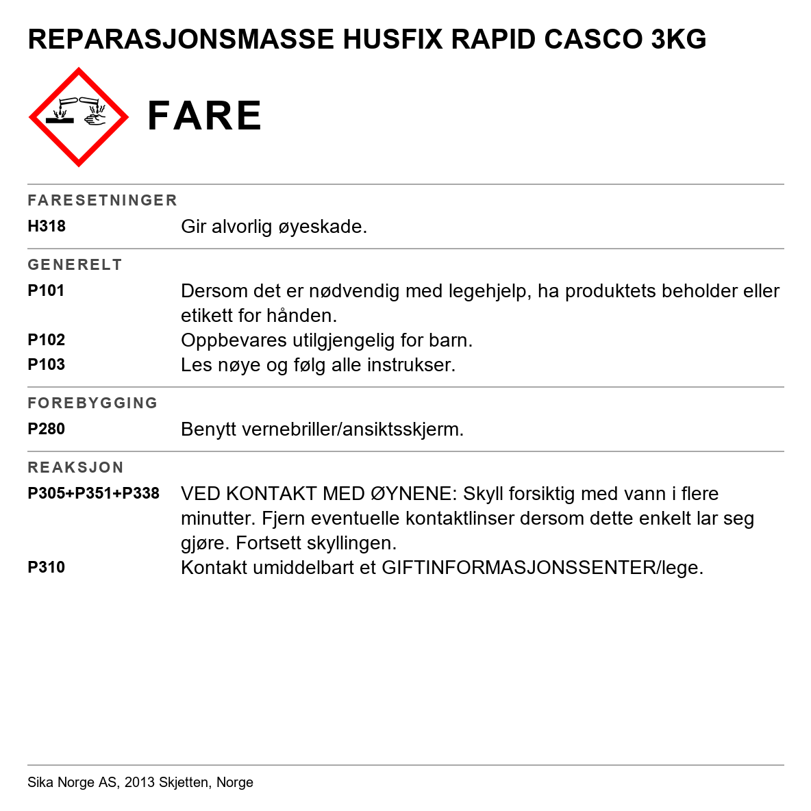 HusFix Rapid Casco 3649