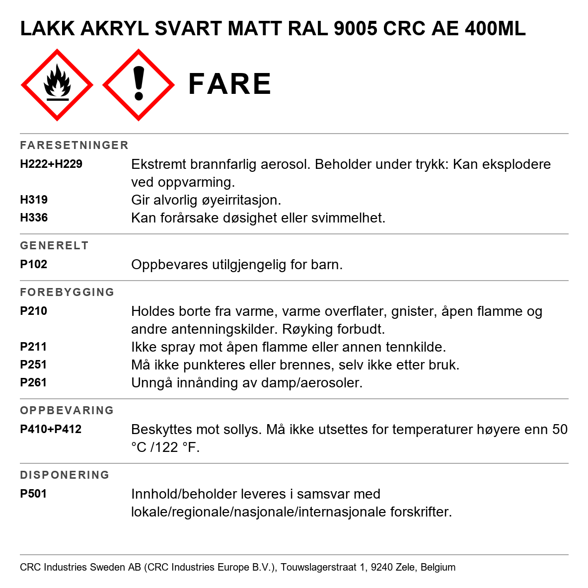 Akrylmaling Acrylic CRC