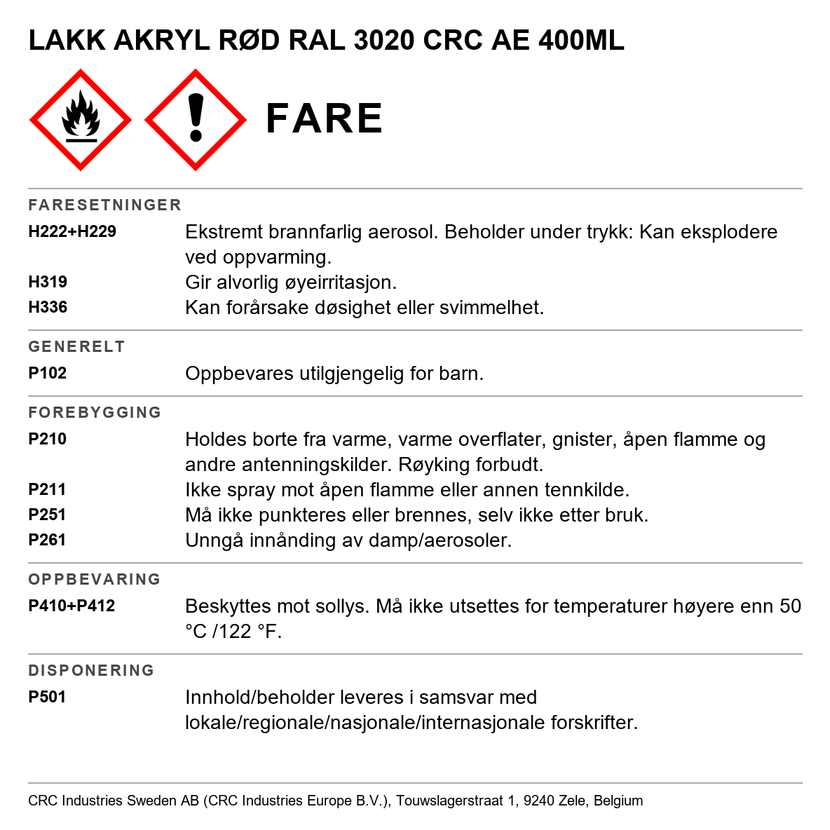 Akrylmaling Acrylic CRC