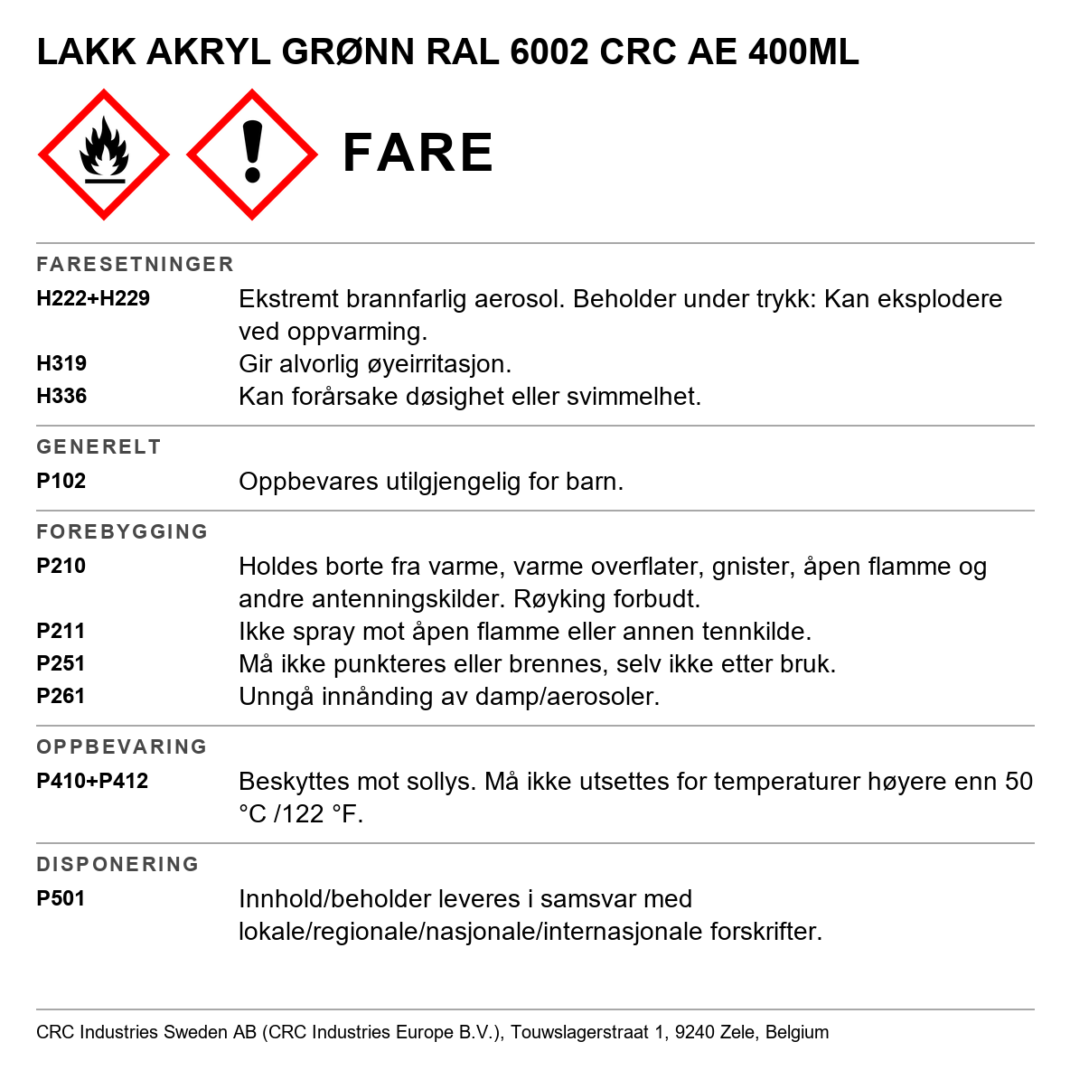 Akrylmaling Acrylic CRC