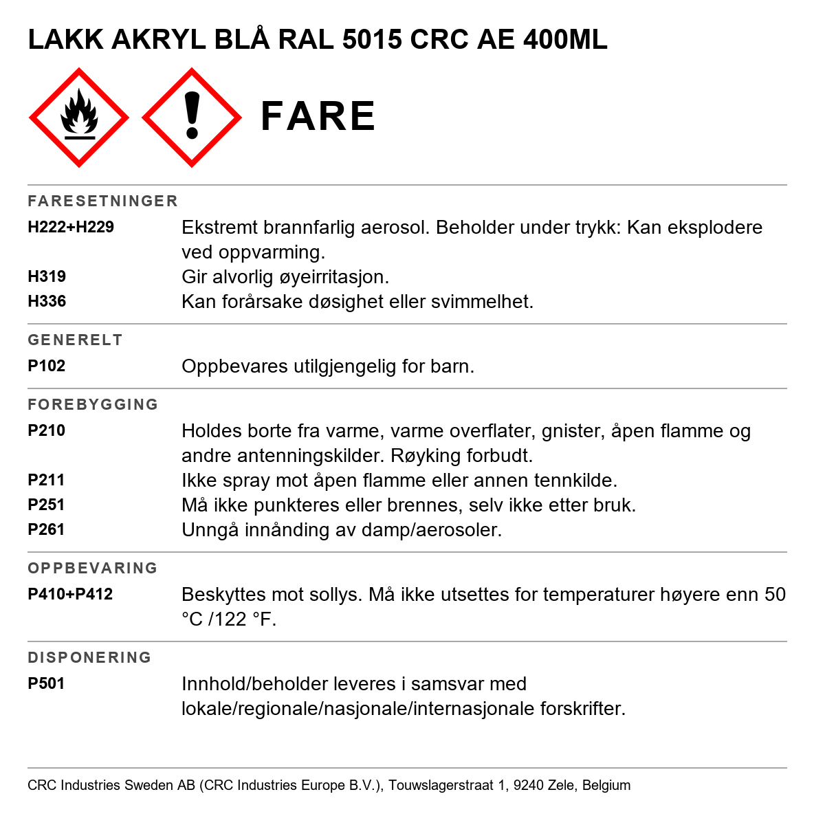 Akrylmaling Acrylic CRC