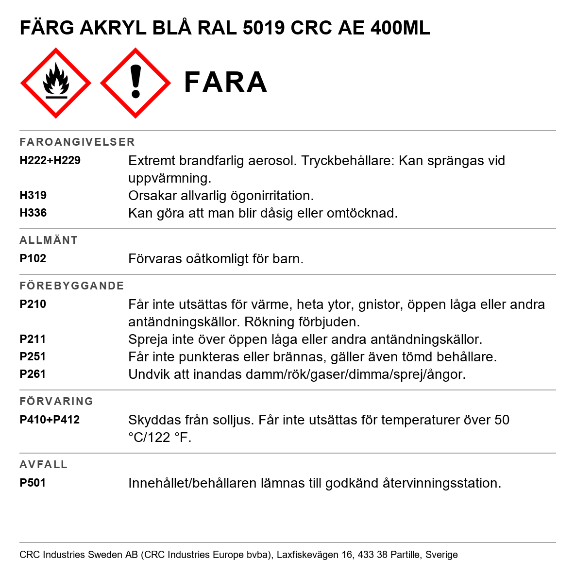 Akrylfärg Acrylic CRC