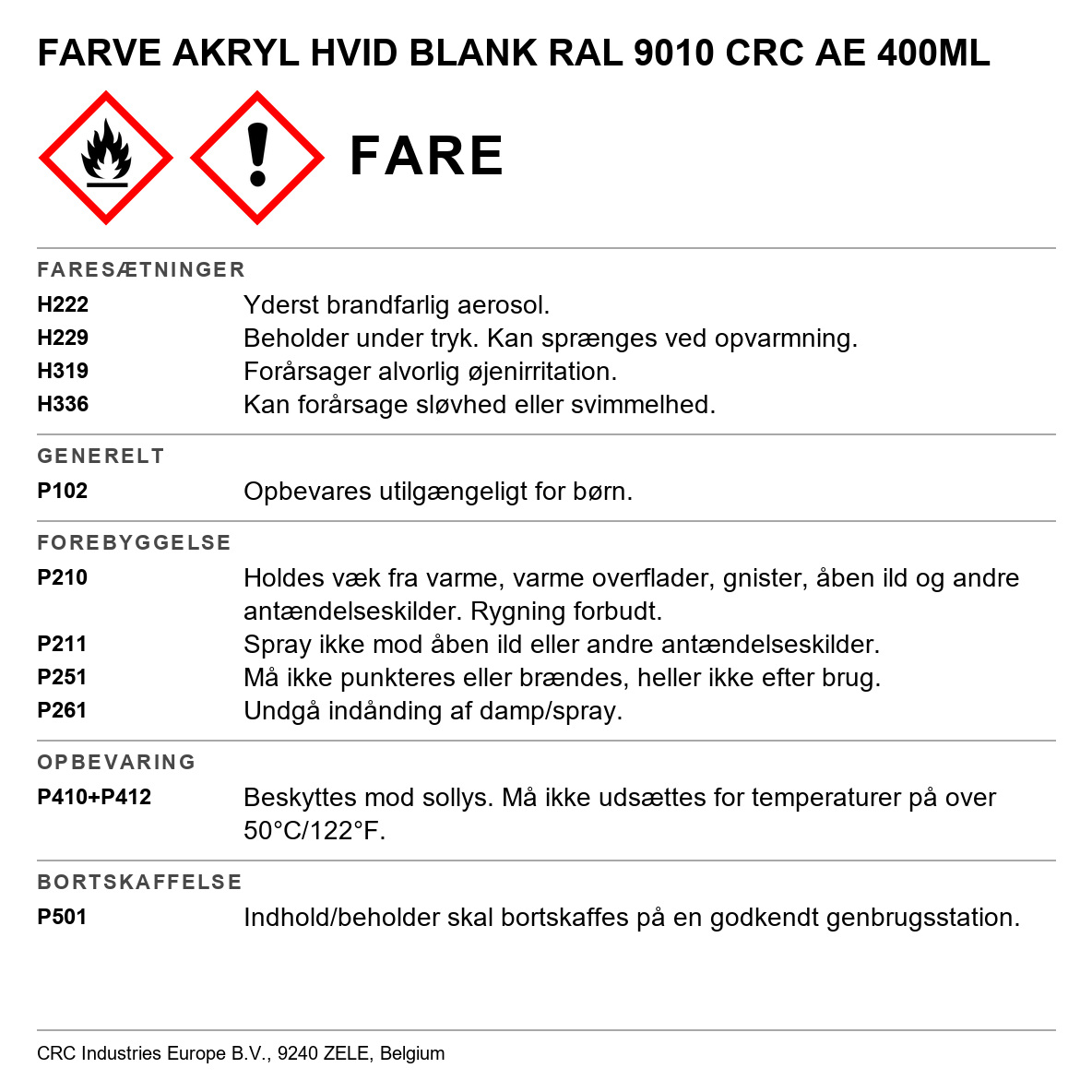 Akrylmaling Acrylic CRC